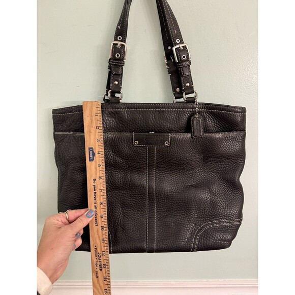 Coach Black Soft Milled Leather Tote Bag Purse Hamilton Y2K Womens F13083 - Picture 6 of 6